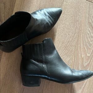 Black Leather Halogen Ankle Boots